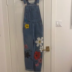 Miss Look Floral Denim Overalls